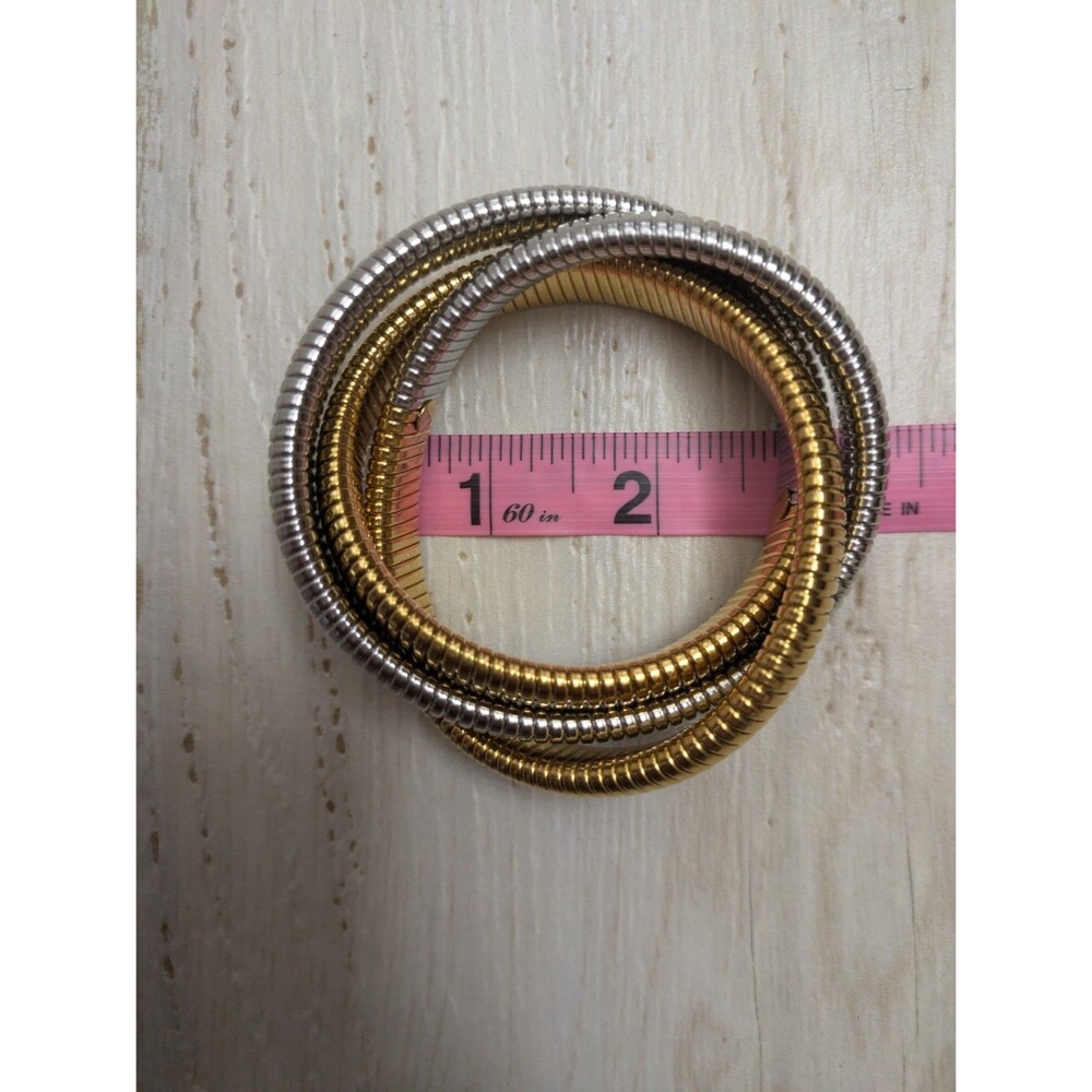 Janis Savitt Large Triple Twist Cobra Bracelet Gold Silver - Picture 4 of 6